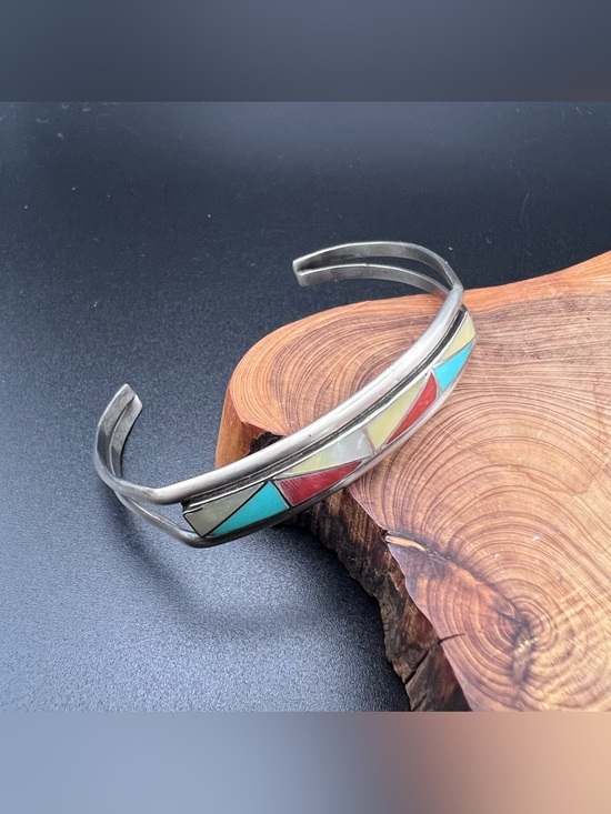Native American Jewelry - Native American Inlay Cuff by Charlene Zunie